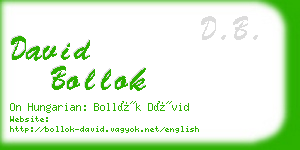 david bollok business card